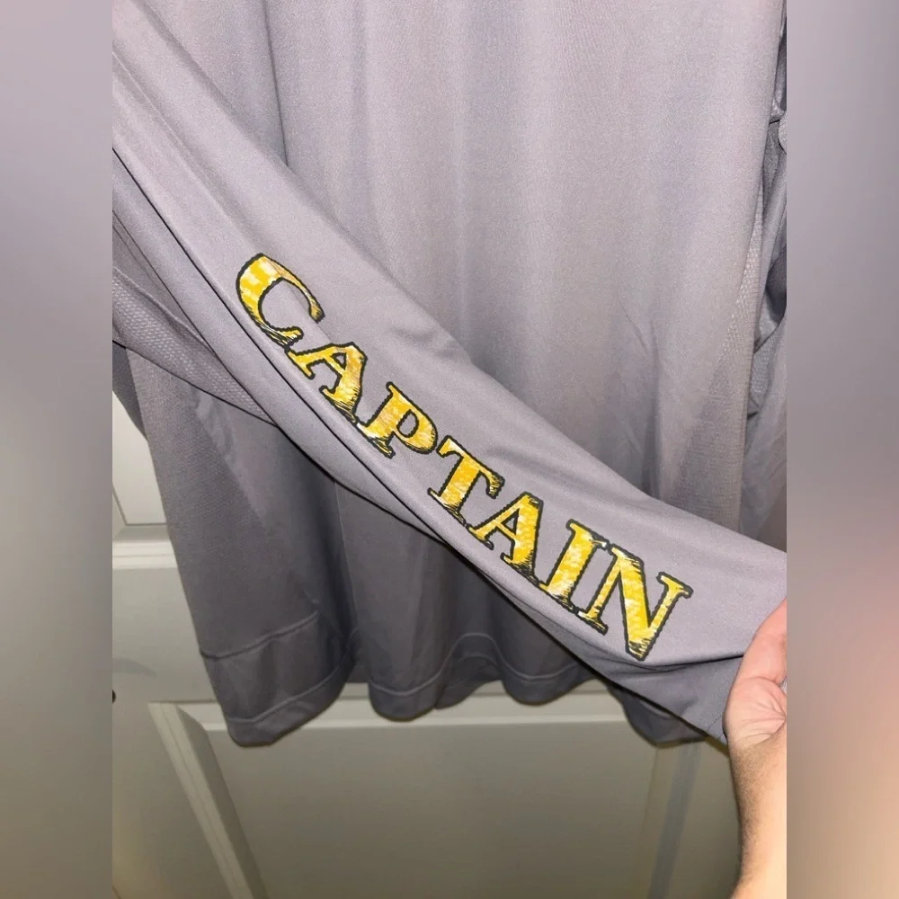 Soul of Adventure Gray Long Sleeve “captain” Rash Guard/Fishing Shirt